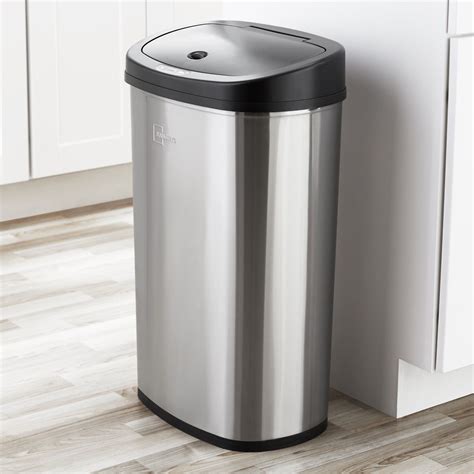 stainless trash can walmart|kitchen garbage cans at walmart.